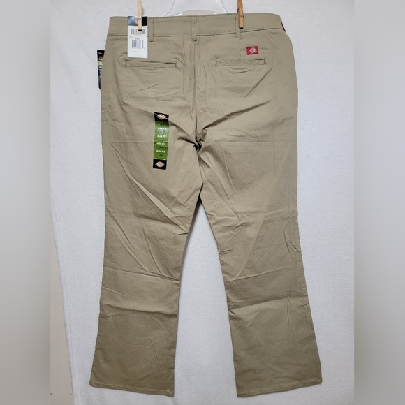 Women's Dickies Boot Cut Slim Fit Twill Pants, Khaki, Size 14R, NWT - Picture 11 of 12